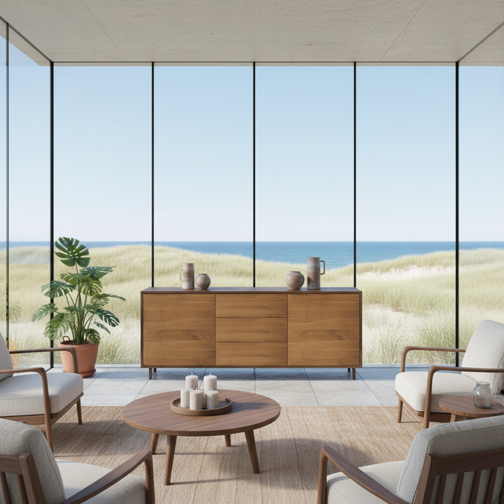 Eichen-Sideboard Wildwuchs-Möbel, braun natur geölt, 180cm breit, modernes Design, hochwertiges Holz, stilvoller Stauraum