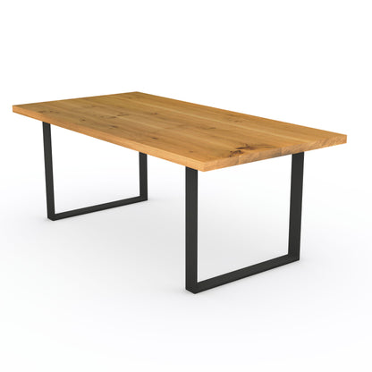 Esstisch Eiche Rustikal Natur gewachst- mit Fuß "U-Form