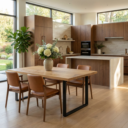 Esstisch Eiche Rustikal Natur gewachst- mit Fuß "U-Form