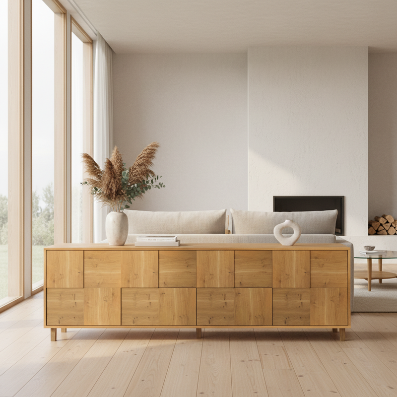 Sideboard "Mosaik" Eiche Rustikal - Natur geölt 240cm