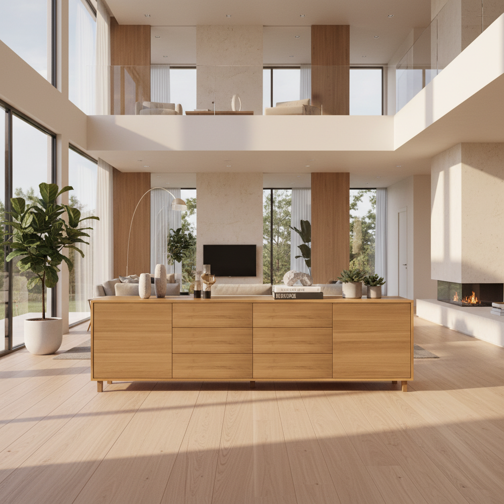 Sideboard "schmale Fuge" Eiche Premium - Natur geölt 240cm