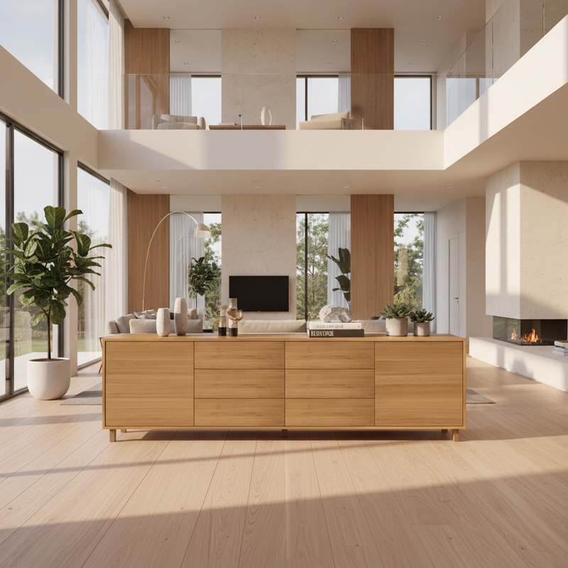 Sideboard "schmale Fuge" Eiche Premium - Natur geölt 240cm
