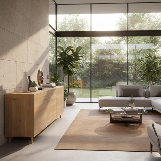 Moderne Eiche Rustikal Sideboard "schmale Fuge" von Wildwuchs-Möbel, natur geölt, 180 cm breit, klare Linien und rustikale Optik