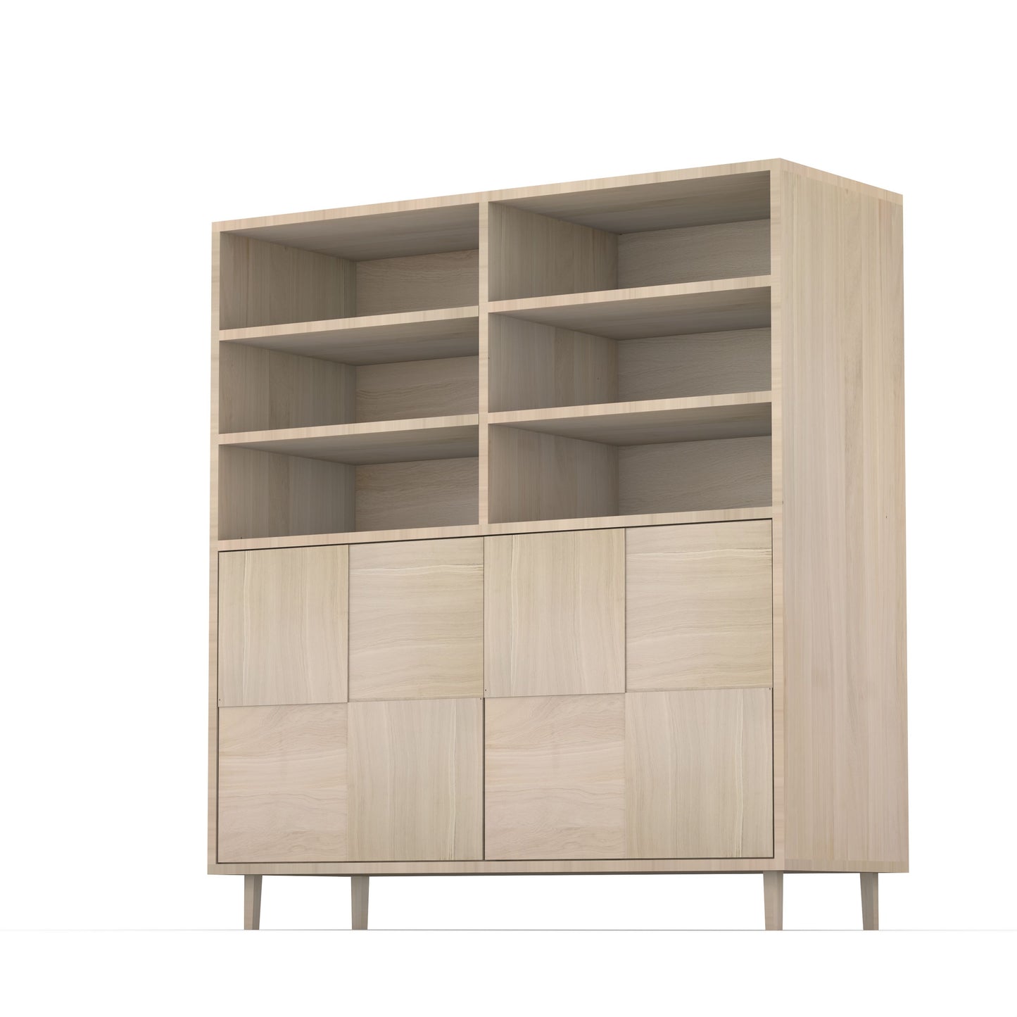 Hochschrank aus Eiche mit Mosaik-Design, geölt, 120 cm breit, von Wildwuchs-Möbel, sichtbare Holzmaserung und elegante Oberfläche