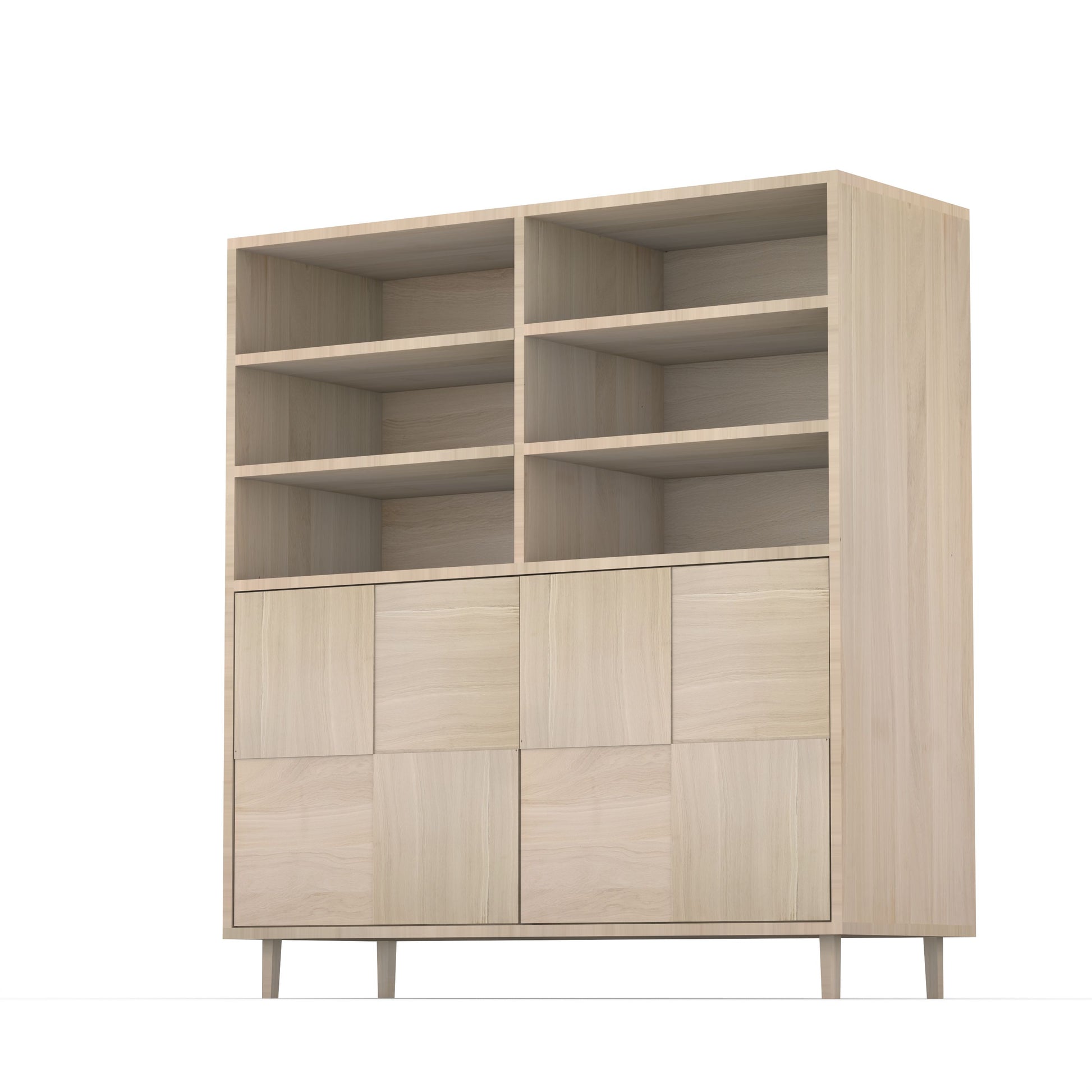 Hochschrank aus Eiche mit Mosaik-Design, geölt, 120 cm breit, von Wildwuchs-Möbel, sichtbare Holzmaserung und elegante Oberfläche