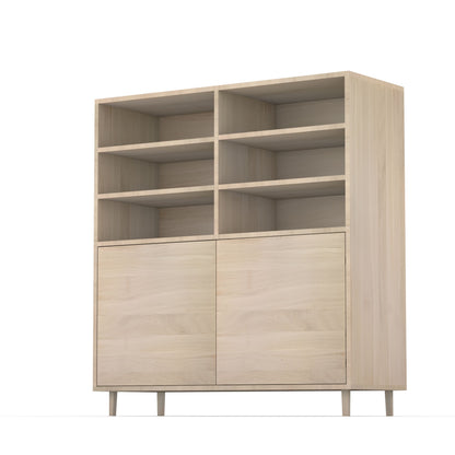 Eleganter Highboard aus Eiche mit schmaler Fuge, geölt, 120 cm breit, von Wildwuchs-Möbel, modernes und stabiles Möbelstück