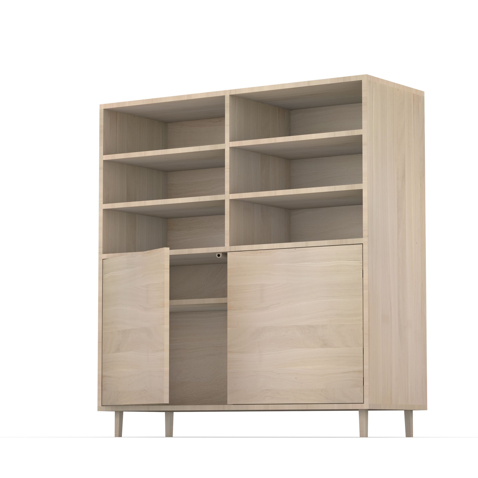 Schmaler Highboard aus Eiche mit unsichtbarer Fuge, geölt, 120cm breit, von Wildwuchs-Möbel, modernes und elegantes Design
