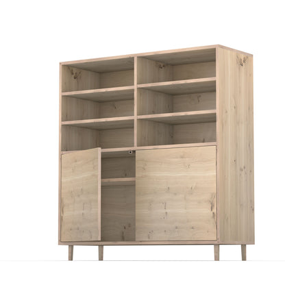 Hochschrank aus rustikaler Eiche mit schmalen Fugen, geölt, 120 cm breit, von Wildwuchs-Möbel, modernes und elegantes Design