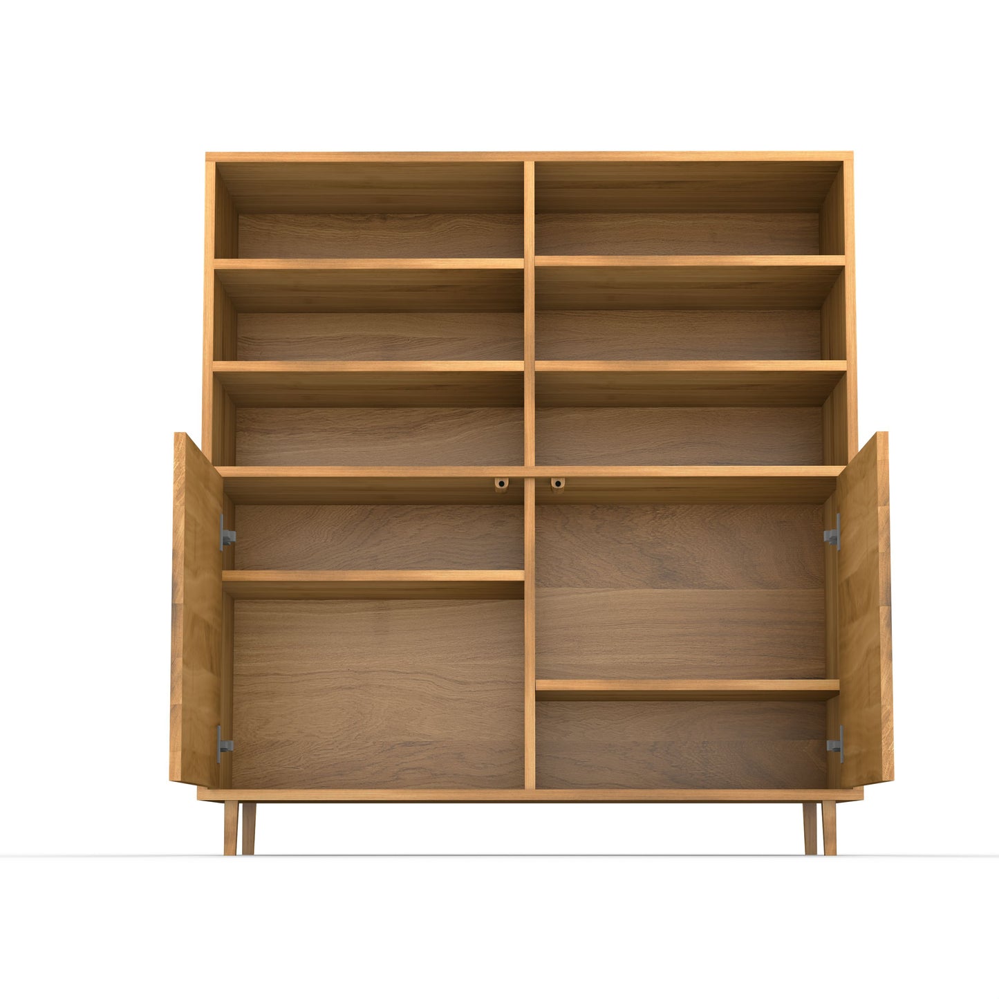 Schmaler Highboard aus Eiche mit Fuge, offen sichtbar, natur geölt, 120 cm breit, von Wildwuchs-Möbel.