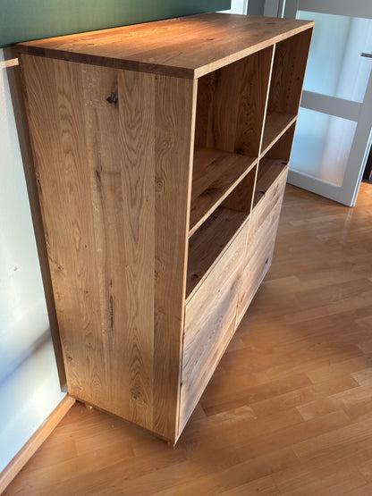 Highboard Eiche Rustikal – Natur geölt Ausstellungsstück