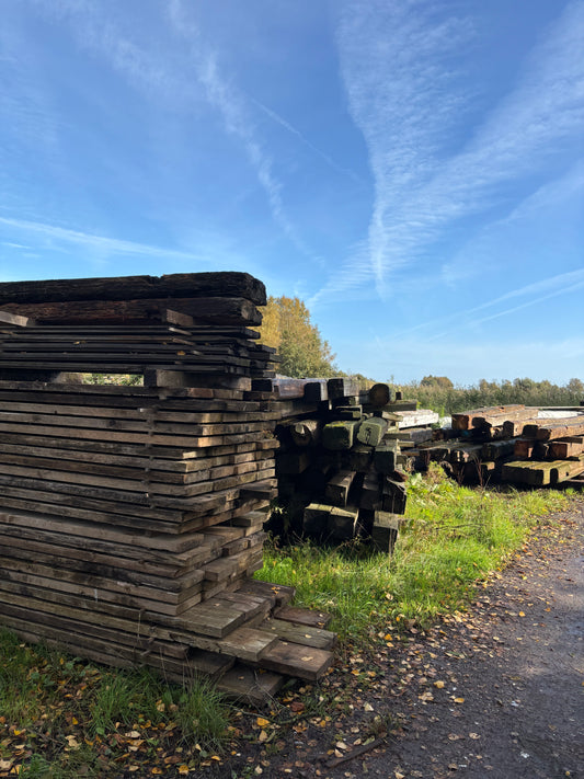 Charaktervolle Eichenhölzer im Holzlager am Nord-Ostsee-Kanal