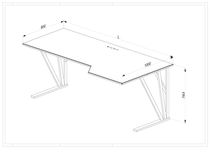 Massivholz Schreibtisch Eiche rustikal Natur geölt - Fächergestell
