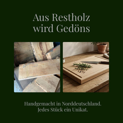 Massives Grillbrett aus Eiche, 55 cm, von Wildwuchs Möbel, rustikale Deko aus Restholz
