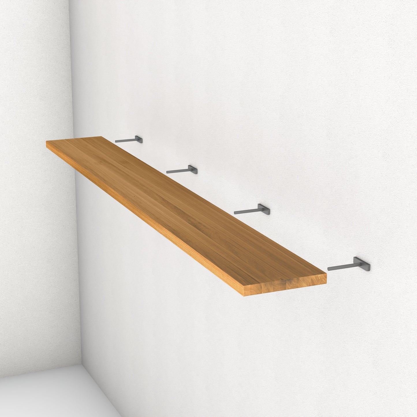 Schwebendes Regal aus massiver Eiche Premium Natur geölt - 3,5 cm Dick - individuell Konfigurierbar