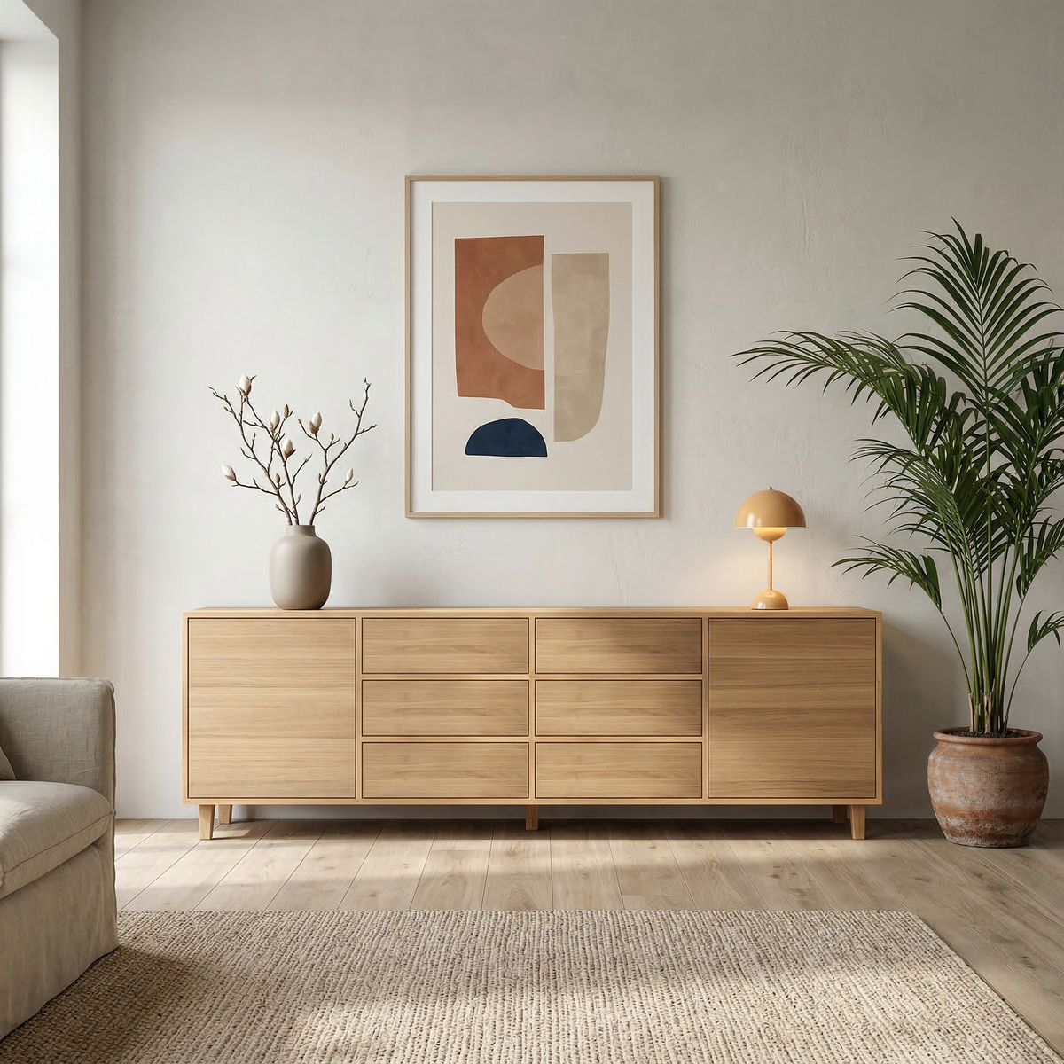 Sideboard Eiche Premium - Natur geölt 240cm