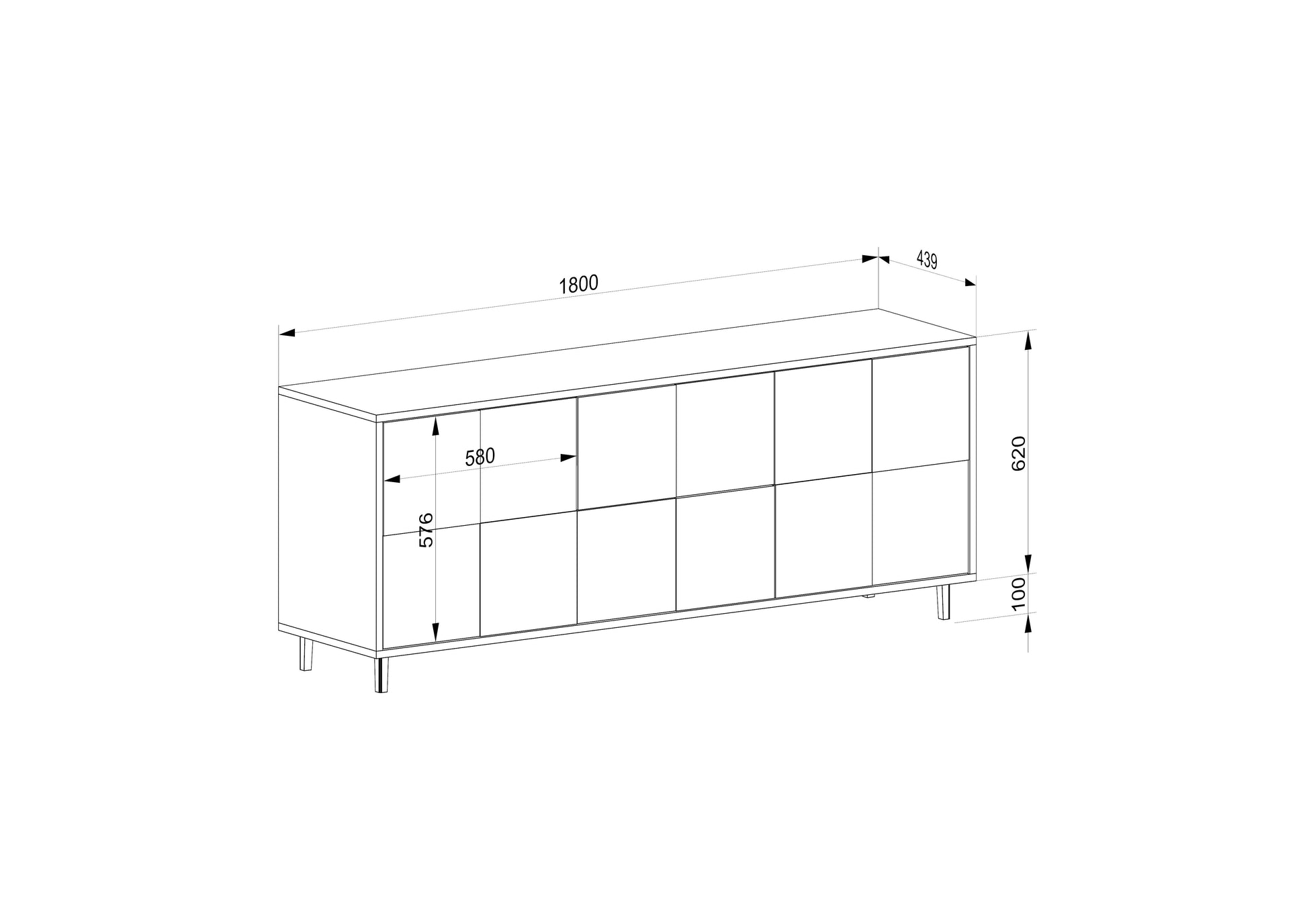 Rustikales Eichen-Sideboard "Mosaik" von Wildwuchs-Möbel, naturgeölt, 180cm breit, mit Mosaik-Design und stilvollem Holzfinish.