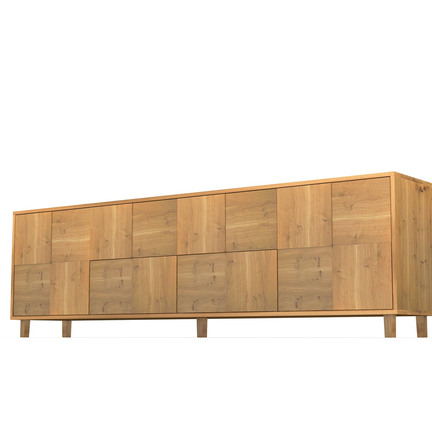 Rustikales Eichen-Sideboard "Mosaik" von Wildwuchs-Möbel, natur geölt, 240cm mit Baukastenfront.