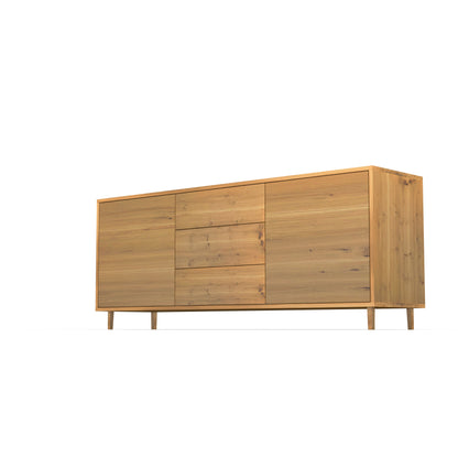 Rustikales Eiche Sideboard "schmale Fuge" von Wildwuchs-Möbel, naturgeölt, 180cm breit, mit schmalen Fugen.