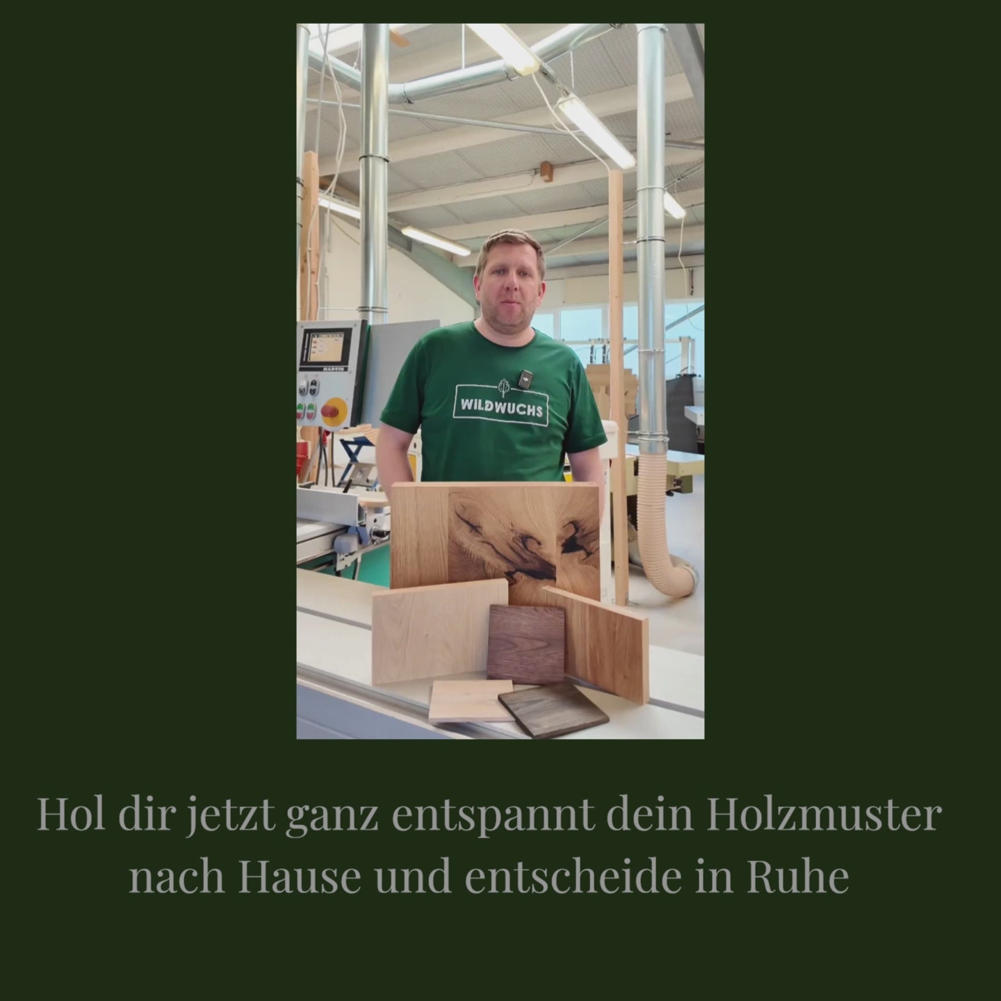 Vom rohen Brett zum Handmuster: Dieses Video zeigt den Entstehungsprozess unserer Eichenholz-Muster in unserer Werkstatt. Erleben Sie, wie wir die Oberflächen schleifen und ölen, damit Sie die natürliche Struktur unserer Premium-Eiche vor dem Möbelkauf hautnah fühlen können.