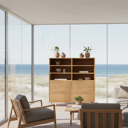 Highboard Eiche Premium - Natur gewachst 120cm