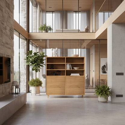 Highboard Eiche Premium - Natur gewachst 120cm