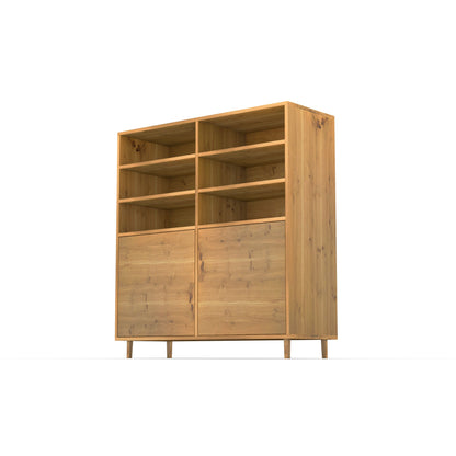 Highboard Eiche Rustikal - Natur gewachst 120cm