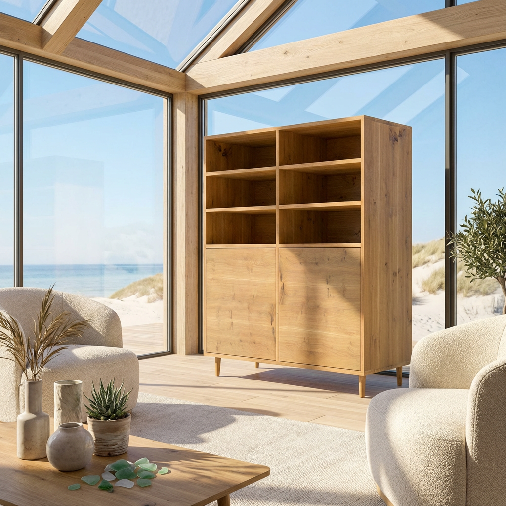 Highboard Eiche Rustikal - Natur gewachst 120cm