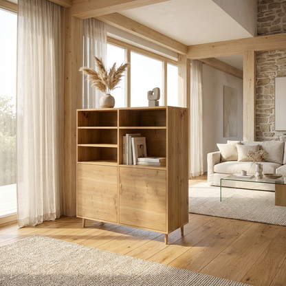 Highboard Eiche Rustikal - Natur gewachst 120cm