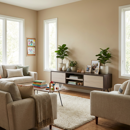 Lowboard Eiche Premium - Schwarz/Weiß gewachst 150cm mit Stangenfuß