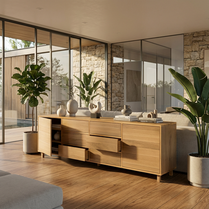 Sideboard Eiche Premium - Natur gewachst 240cm