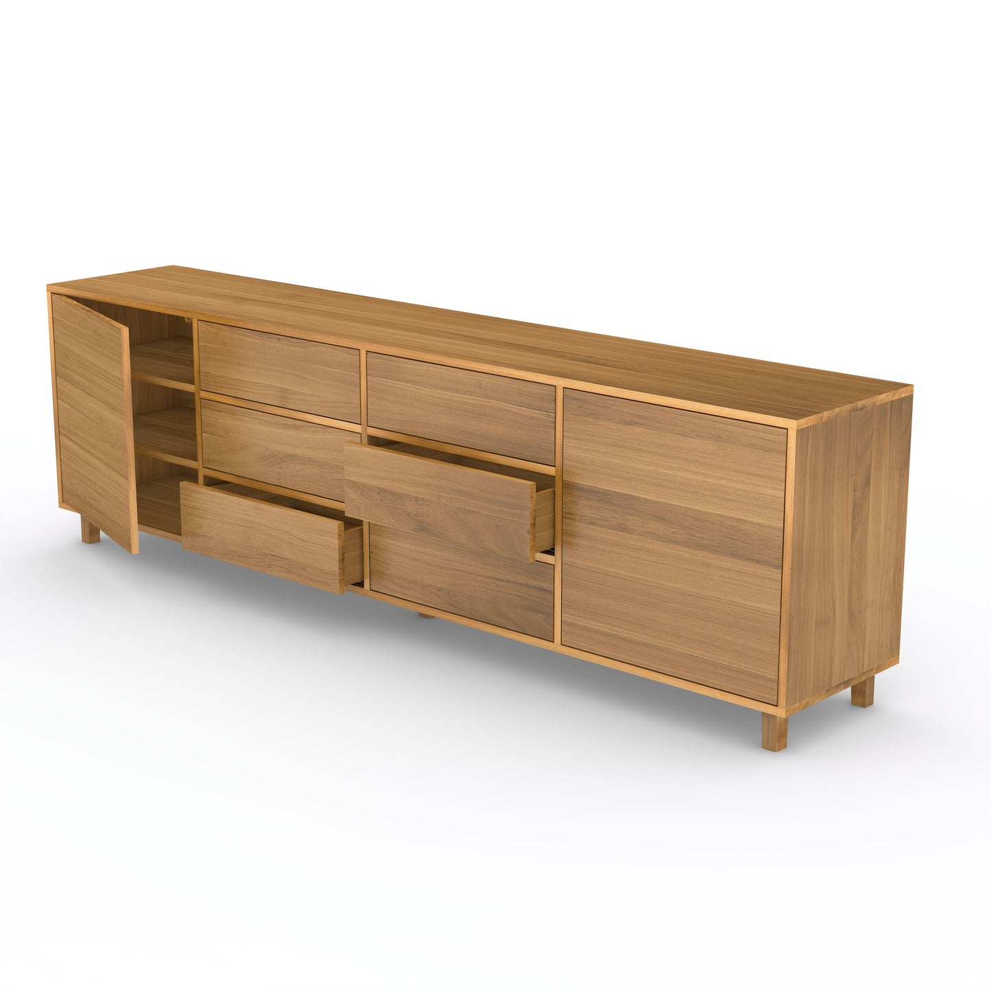 Sideboard Eiche Premium - Natur gewachst 240cm