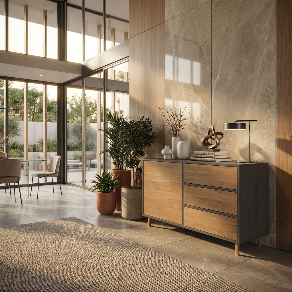 Sideboard Eiche Premium - Natur/Schwarz gewachst 120cm