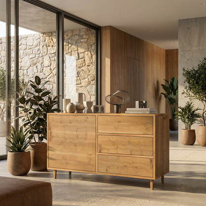 Sideboard Eiche Rustikal - Natur gewachst 120cm