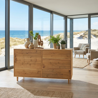 Sideboard Eiche Rustikal - Natur gewachst 120cm