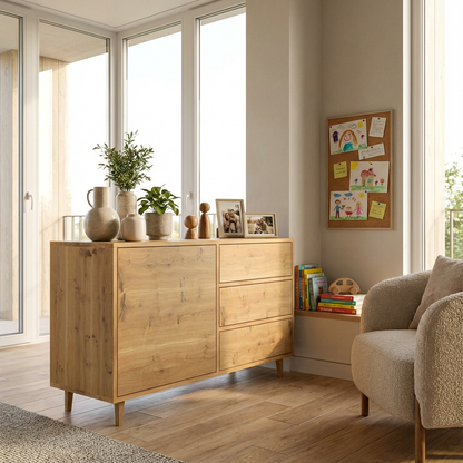 Sideboard Eiche Rustikal - Natur gewachst 120cm