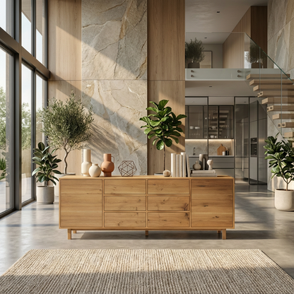 Sideboard Eiche Rustikal - Natur gewachst 240cm