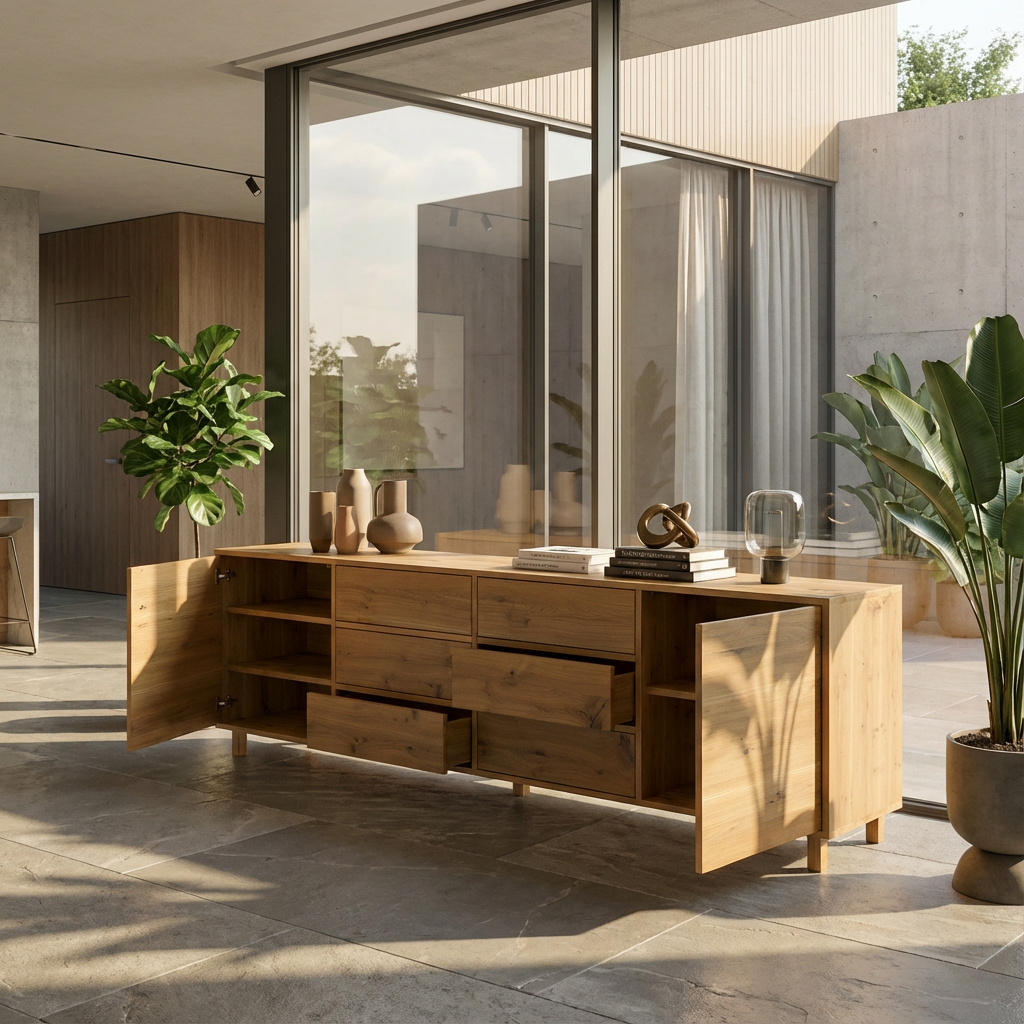 Sideboard Eiche Rustikal - Natur gewachst 240cm