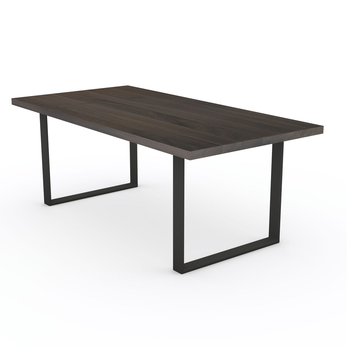 Esstisch aus Eiche von Wildwuchs-Möbel, schwarz geölt mit U-förmigem Fuß, langlebiges und stilvolles Design.