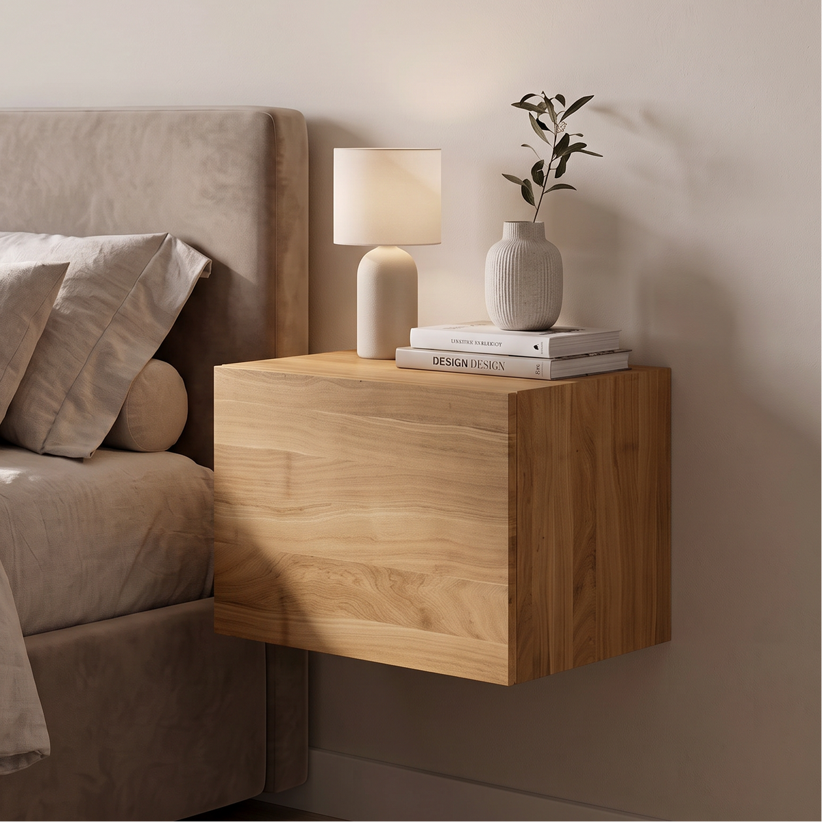 Hängeschrank aus massiver Eiche, naturgeölt, 60cm breit, von Wildwuchs-Möbel, Hauptansicht des eleganten Holzschranks