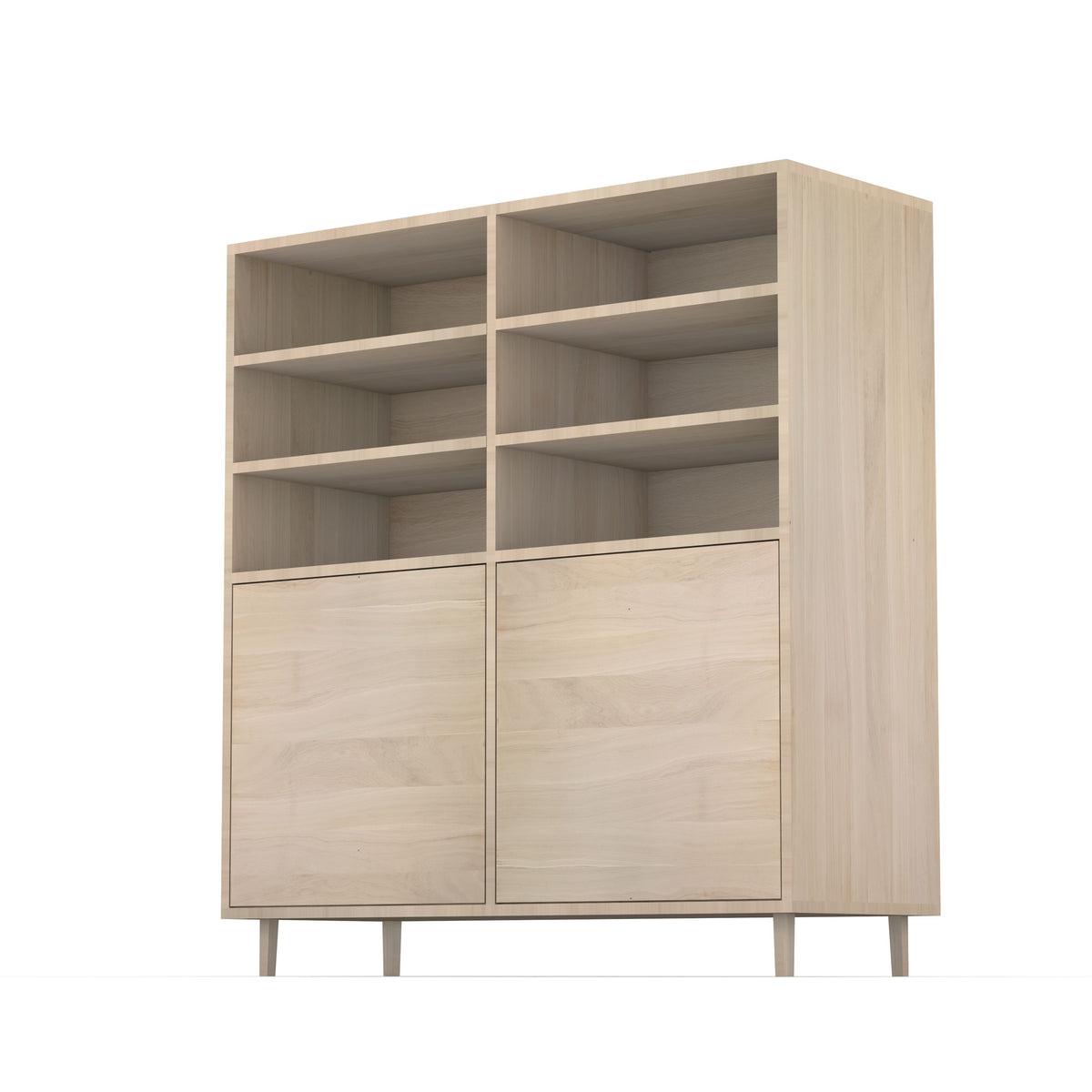 Massives Eichen-Highboard von Wildwuchs-Möbel, geölt, 120cm breit, elegantes Design, sichtbare Holzstruktur, hochwertiges Möbelstück