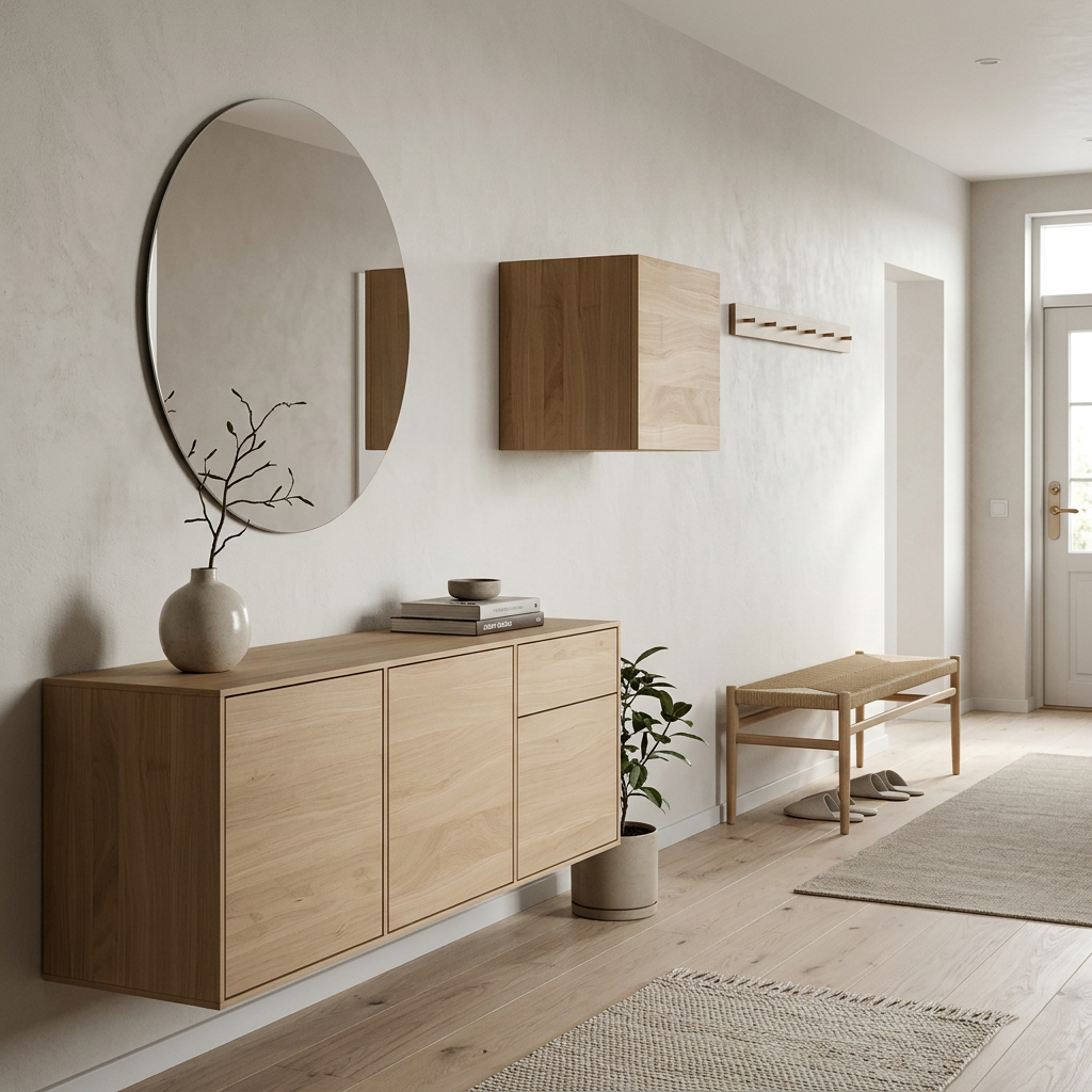 Hängeschrank aus Eiche, 60cm breit, Wildwuchs-Möbel, sichtbar geölte Oberfläche, modernes Design, massives Holz