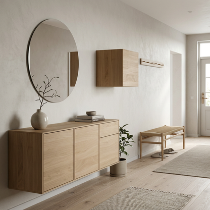 Hängeschrank aus Eiche, 60cm breit, Wildwuchs-Möbel, sichtbar geölte Oberfläche, modernes Design, massives Holz