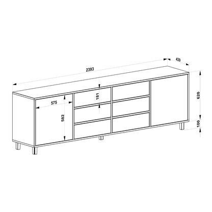 Sideboard Maße 240cm Breite