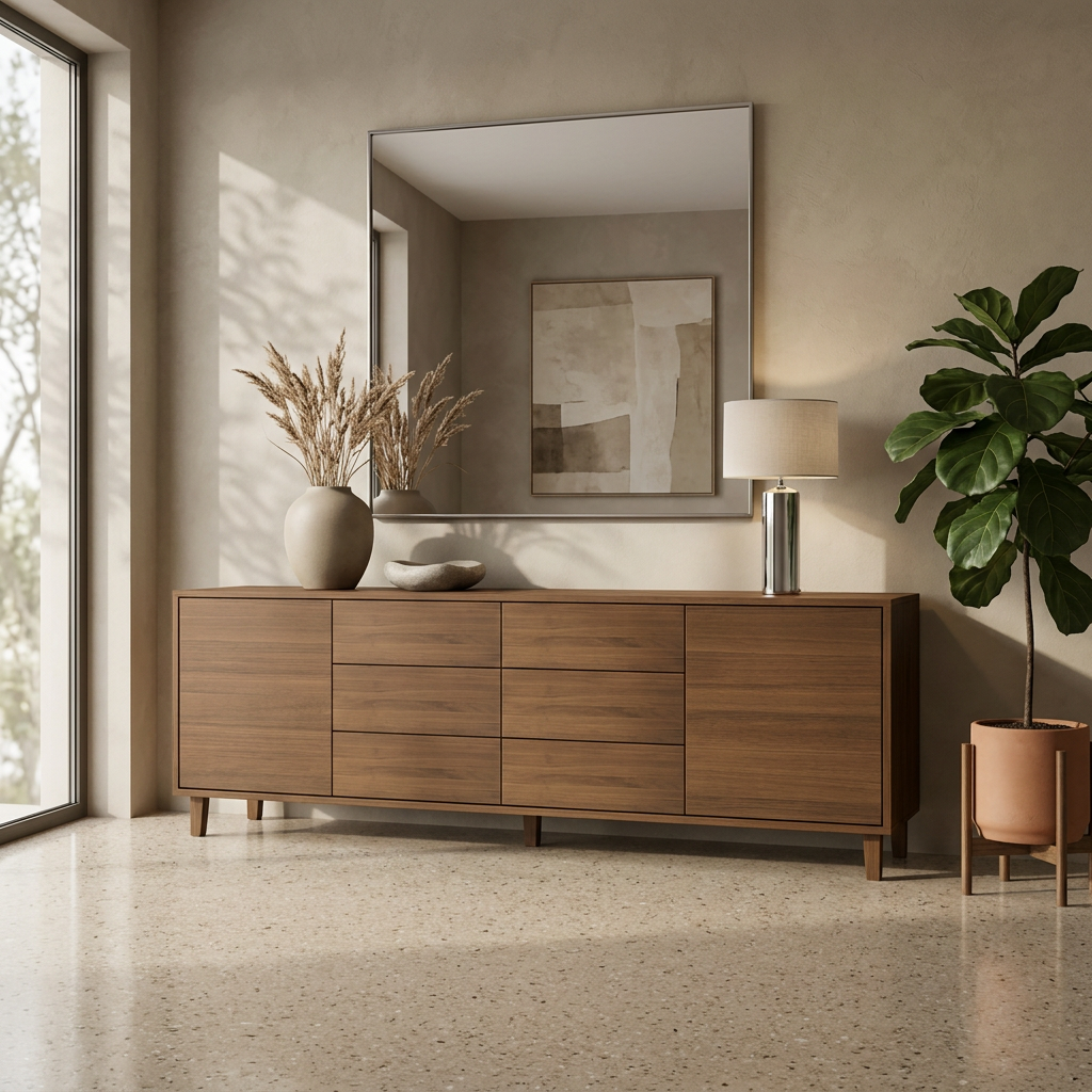 Sideboard aus massiver Premium-Eiche dunkelbraun 240 cm Hauptansicht